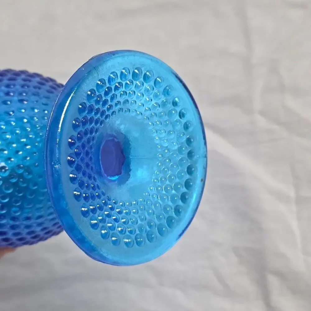 Vintage Fenton Blue Tall Swung Glass Vase